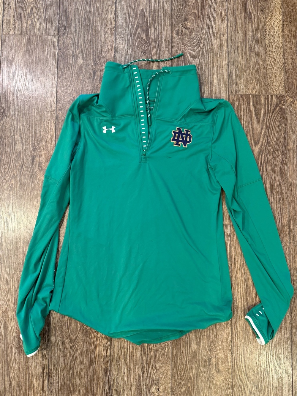 Under Armour Women's Green Notre Dame Quarter-Zip Performance Top